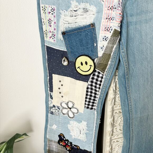 BDG Patchwork Retro Boho Flare Jeans - Picture 4 of 9